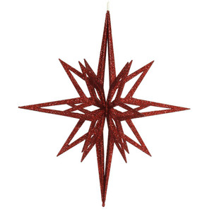 Vickerman M148403 24" Red 3D Glitter Star
