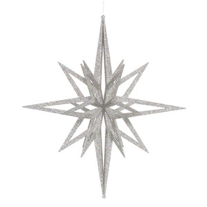 Vickerman M148407 24" Silver 3D Glitter Star