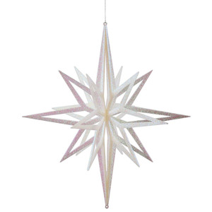 Vickerman M148411 - 24 inch White Glitter Star Christmas Ornament