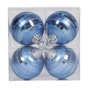 Vickerman M151429 4" Periwinkle Shiny-Matte Mirror Ball 4/