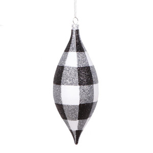 Vickerman MT2212770 7" White Black Plaid Glitr Shuttle 3/Bag