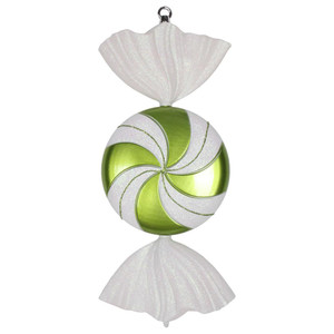 Vickerman M153014 18.5" Lime-White Swirl Candy Glitter