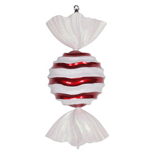  Vickerman M153103 18.5" Red-White Stripe Wave Candy 