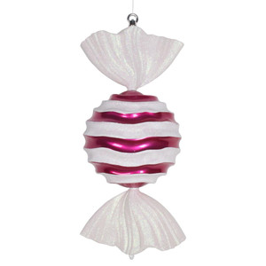 Vickerman M153109 18.5" Cerise-White Stripe Wave Candy