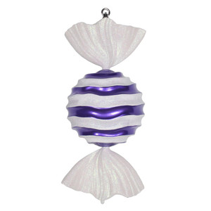 Vickerman M153114 18.5" Purple-White Stripe Wave Candy