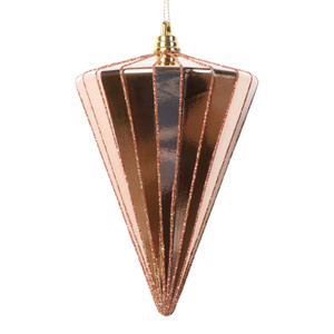 Vickerman MT224158 - 6 inch Rose Gold Shiny Cone Christmas Ornament - 3 Pack