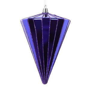 Vickerman MT224166 6" Shiny Purple Cone Ornament 3/bag