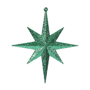 Vickerman M167204 8" Green Glitter Bethlehem Star 4/Box