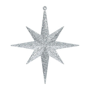 Vickerman M167207 8" Silver Glitter Bethlehem Star 4/Box