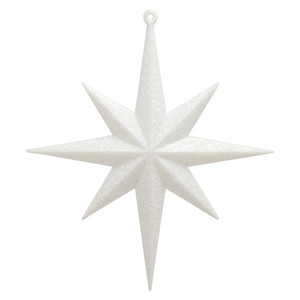 Vickerman M167211 8" White Glitter Bethlehem Star 4/Box