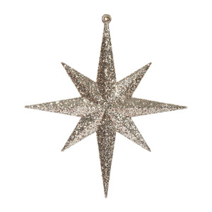 Vickerman M167258 - 8 inch Rose Gold Glitter Star Christmas Ornament - 4 Pack