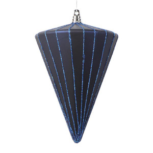 Vickerman MT224331 - 6 inch Midnight Blue Matte Cone Christmas Ornament - 3 Pack