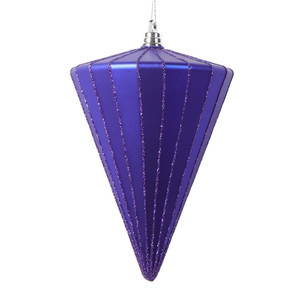 Vickerman MT224366 - 6 inch Purple Matte Cone Christmas Ornament - 3 Pack