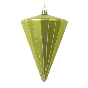 Vickerman MT224373 6" Matte Lime Cone Ornament 3/bag