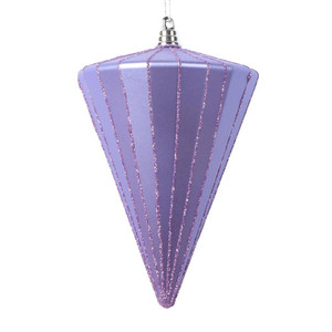 Vickerman MT224386 6" Matte Lavender Cone Ornament 3/bag