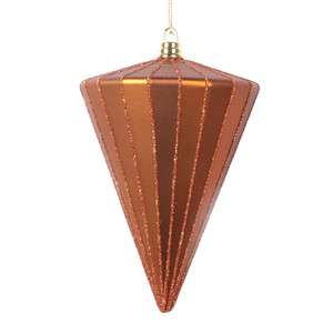 Vickerman MT224388 6" Matte Copper Cone Ornament 3/bag