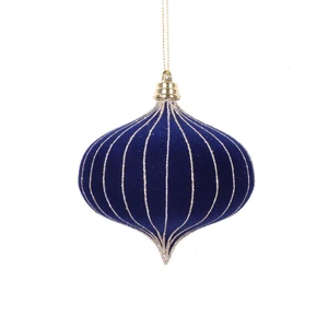 Vickerman MT229531 4" Midnight Blue Onion Ornament 3/Bag