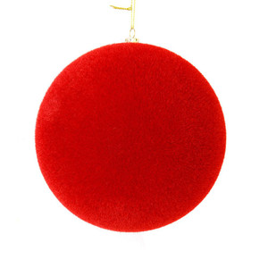 Vickerman M180503 5" Red Flocked Ball Ornament 4/Bg