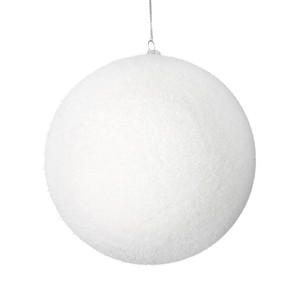 Vickerman M181011 10" White Flocked Ball Ornament