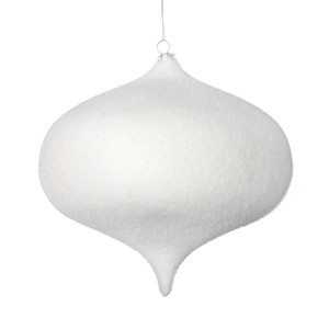 Vickerman M181611 6" White Flocked Onion Ornament 4/Bag