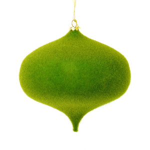 Vickerman M181664 - 6 inch Moss Green Flocked Onion Christmas Ornament - 4 Pack