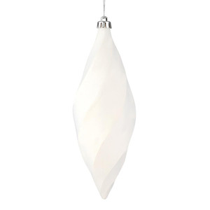 Vickerman M183111M 8" White Matte Swirl Finial 6/Bag