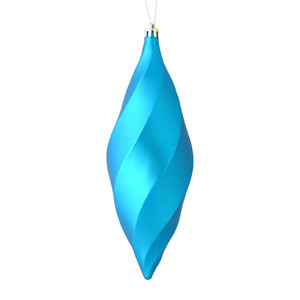Vickerman M183112M - 8 inch Turquoise Matte Finial Christmas Ornament - 6 Pack