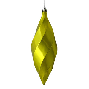 Vickerman M183173S 8" Lime Shiny Swirl Finial 6/Bag 