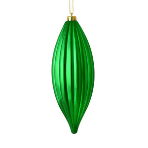 Vickerman M183204S 8" Green Shiny Line Finial 4/Bag