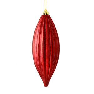 Vickerman M183219S - 8 inch Wine Shiny Finial Christmas Ornament - 4 Pack