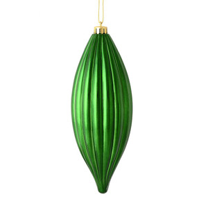 Vickerman M183224S - 8 inch Emerald Shiny Finial Christmas Ornament - 4 Pack
