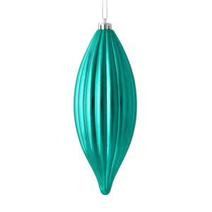 Vickerman M183242S - 8 inch Teal Shiny Finial Christmas Ornament - 4 Pack