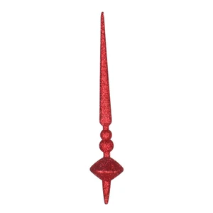 Vickerman M183303G - 12 inch Red Glitter Finial Christmas Ornament - 3 Pack