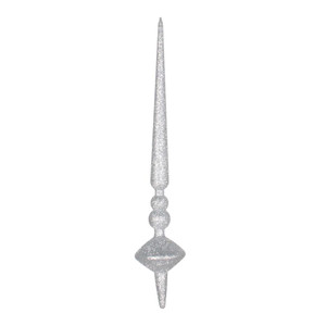 Vickerman M183307G 12" Silver Glitter Cupola Finial 3/Bag