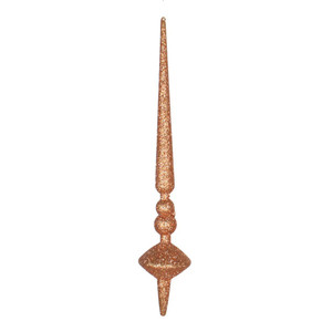 Vickerman M183358G - 12 inch Rose Gold Glitter Finial Christmas Ornament - 3 Pack