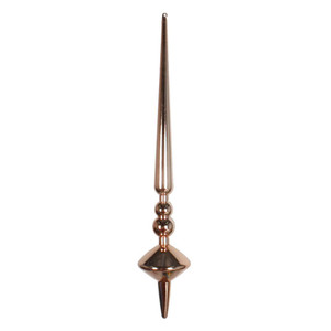 Vickerman M183358S - 12 inch Rose Gold Shiny Finial Christmas Ornament - 3 Pack