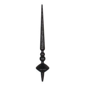 Vickerman M183417G - 18 inch Black Glitter Finial Christmas Ornament - 2 Pack