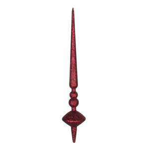 Vickerman M183465G 18" Burgundy Glitter Cupola Finial 2/Bag