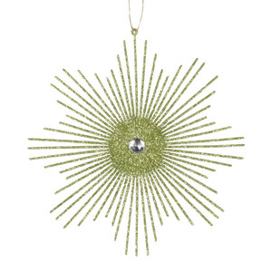 Vickerman M184573 6.5" Lime Glitt Snowflake Burst 6/Bg