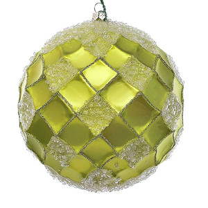 Vickerman MC190573D 4.75" Lime Net Beaded Ball 3/Bag