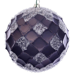  Vickerman MC190575D 4.75" Chocolate Net Beaded Ball 3/Bag 