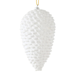 Vickerman N187211D 7" White Matte Glitter Pinecone 4/Bag