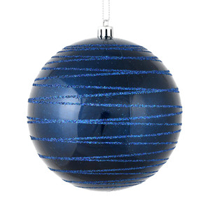  Vickerman N187631D 4" Midnight Blue Candy Glitter Ball 4/Bg 