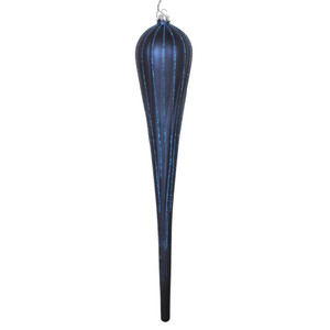 Vickerman MT195131D 15.75" Midnight Blue Glitt Drop Orn 2/Bg