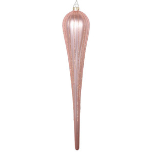 Vickerman MT195158D - 15.75 inch Rose Gold Glitter Teardrop Christmas Ornament - 2 Pack