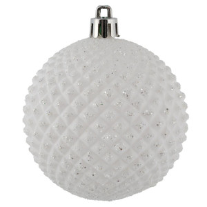 Vickerman N188411D 2.75" White Durian Glitter Ball 12/Bag