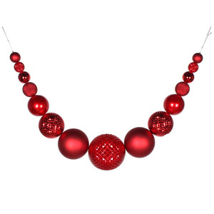 Vickerman MT199403 - 76 inch Red 4-Finish Ornament Swag