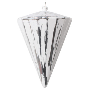 Vickerman MT202607 6" Silver Brushed Cone Ornament 4/Bag