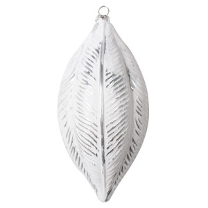 Vickerman MT203007 6" Silver Brushed Feather Ornament 3/Bag