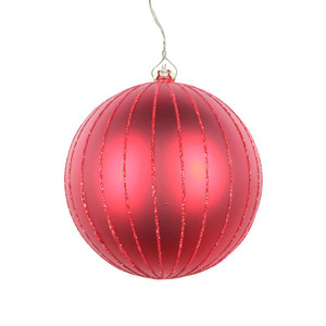Vickerman MT211503D - 4 inch Red Glitter Ball Christmas Ornament - 4 Pack